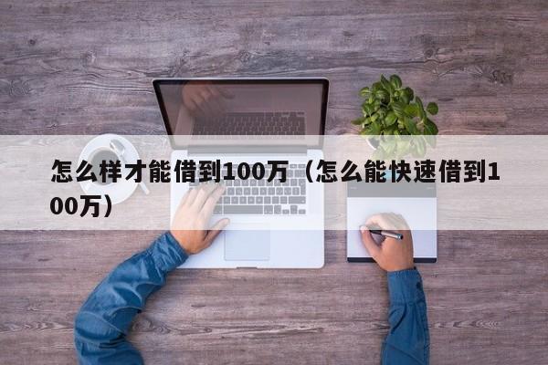 怎么样才能借到100万（怎么能快速借到100万）